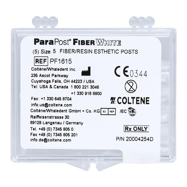 ParaPost Fiber White Fiber Posts Refill Size 5 Red Headed Parallel 5/Pk