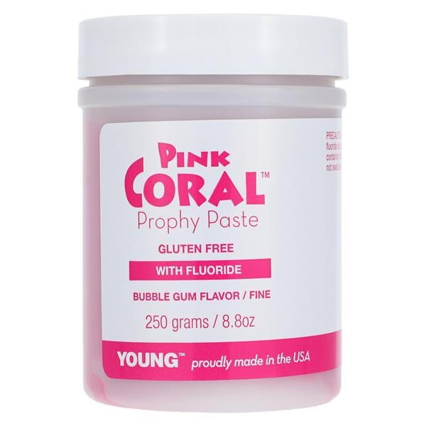 Coral Prophy Paste Fine Bubblegum With Fluoride 8.8 oz Jar 9oz/Jr