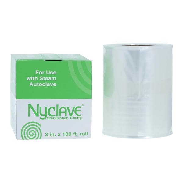 Nyclave Sterilization Tubing 100 Feet x 3 in Puncture Resistant Nylon 100'/Rl, 72 EA/CA