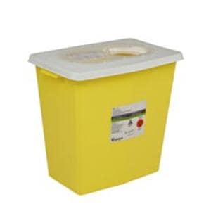 ChemoSafety Sharps Container 18gal Yellow 26x12-3/4x18-1/4" Sliding Lid PP Ea, 5 EA/CA