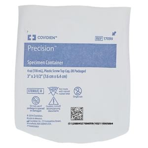 Precision Specimen Container 4oz Polyethylene Sterile OR Packaged 100/CA