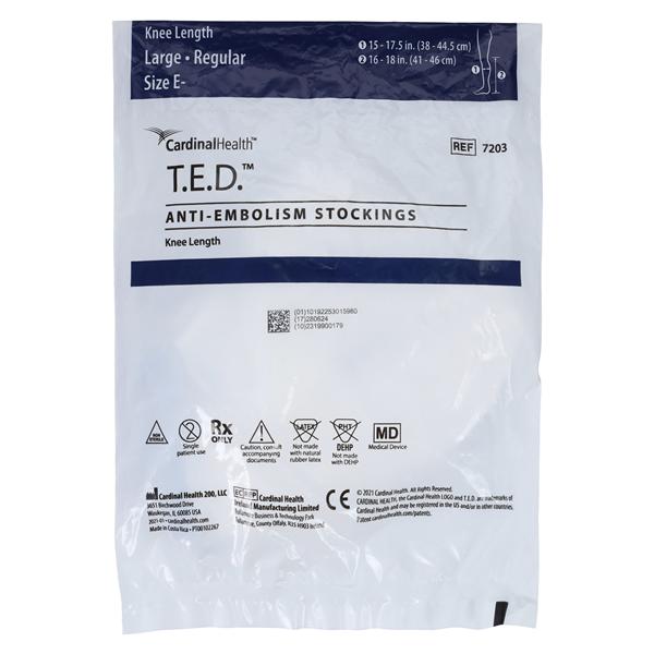 T.E.D. Compression Stocking Knee High Large 46cm Blue, 72 PK/CA