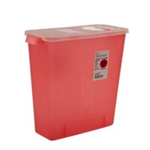 Sharps Container 3gal Trans Rd 13.75x6x13.75 Rtr Hng Ld Hrzntl Drp Plstc Ea, 10 EA/CA