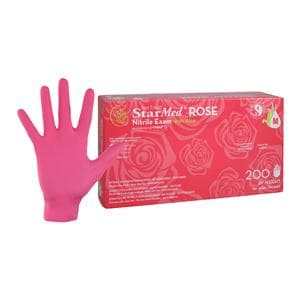 Starmed Nitrile Exam Gloves Medium Rose Non-Sterile, 10 BX/CA