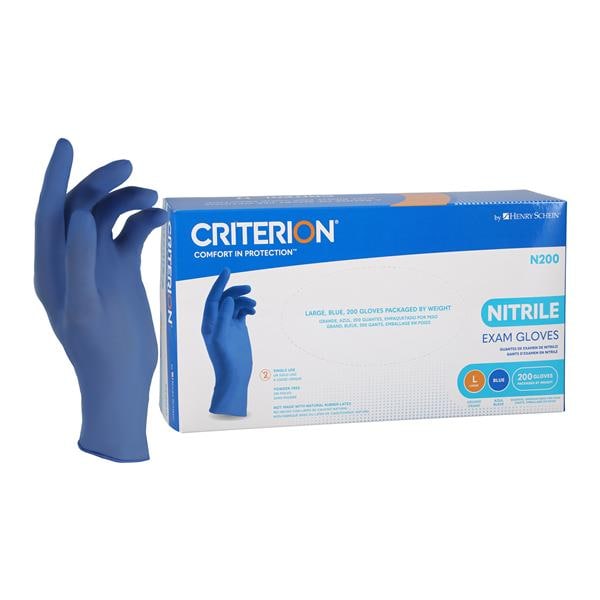 Criterion N200 Nitrile Exam Gloves Large Standard Blue Non-Sterile