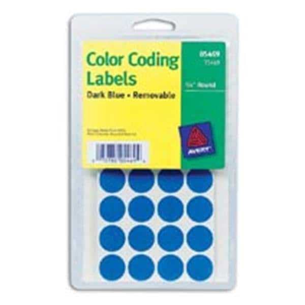 Removable Color-Coding Labels 3/4 in Dia Dark Blue 1008/Pack 1000/Pk