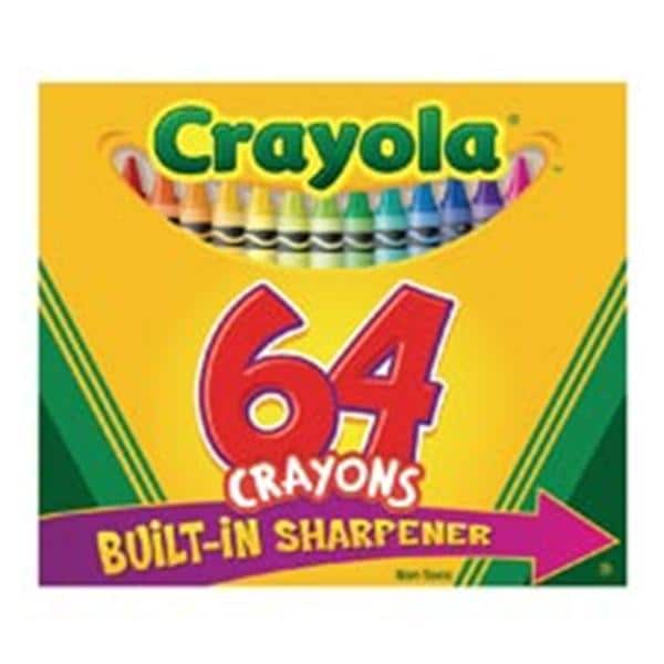 Crayola Crayon Set w/ Built-In Sharpener Asst 64/Box 64/Bx