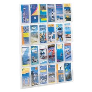 Wall Pamphlet Display 24 Pockets Clear 30 in 1/PK