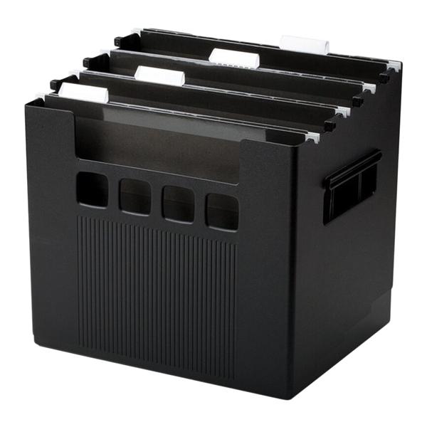 Super Decoflex 4 File Folders 11 in x 12 3/4 in x 10 in Black 1/PK