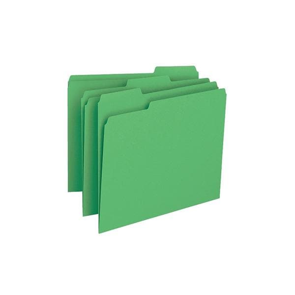 Smead Color File Folders Legal Size 1/3 Cut Green 100/Box 100