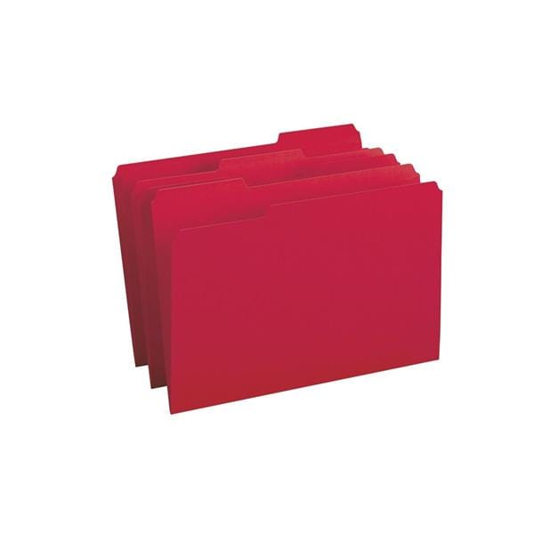 Smead Color File Folders Legal Size 1/3 Cut Red 100/Box 100