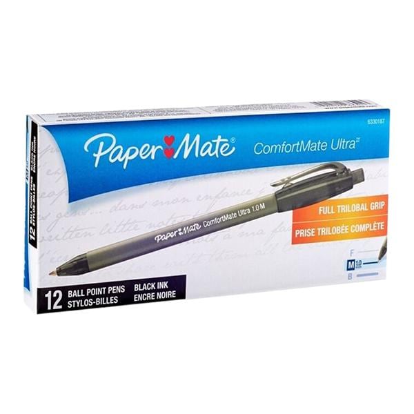 Comfortmate Ultra Ballpoint Pen Medium Point 1.0 mm Black 12/Pack 12/Pk