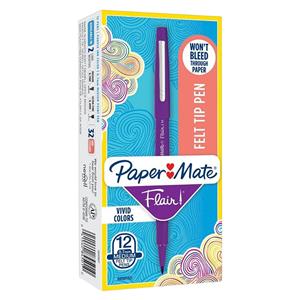 Flair Porous-Pt Pen Medium Point 1.0 mm Purple 12/Pack 12/Pk