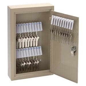 Locking 30-Key Cabinet 12 1/8 in x 8 1/8 in x 2 1/2 in Sand 1/PK