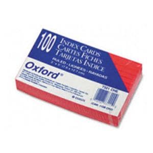 Oxford Color Index Cards Ruled 3 in x 5 in Cherry 100/Pack 100/Pk