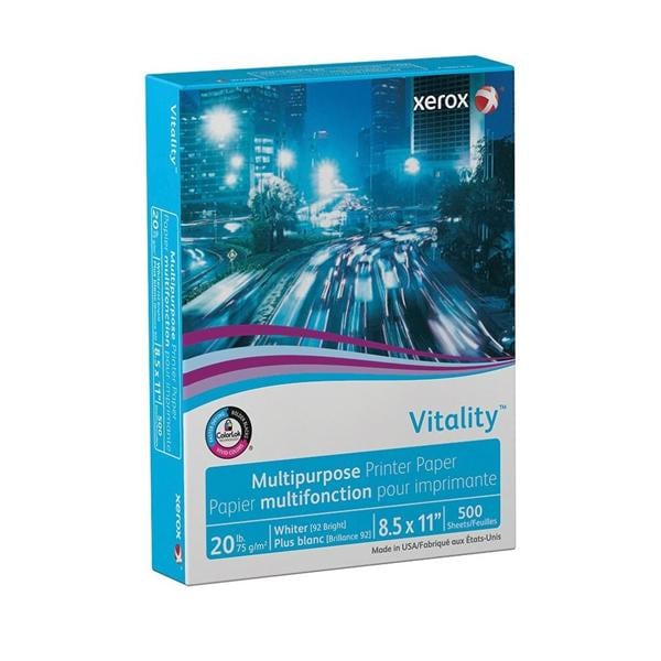 Vitality Multipurpose Paper 8.5 in x 11 in 20 Lb 500/Ream 500/Pk