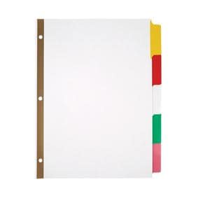 Erasable Big Tab Dividers 5-Tab Assorted Colors 1/PK