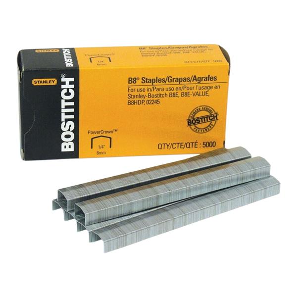 Stanley Bostich B8 Powercrown Staples 1/4" Box Of 5000 5000/Bx