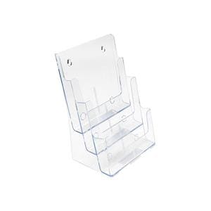 Deflect-O 3-Tier Magazine Rack 12 5/8 in x 9 1/2 in x 8 in Clear 1/PK