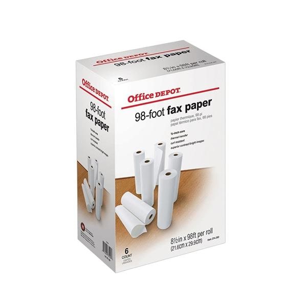 High-Sensitivity Thermal Fax Paper 98 ft/Roll 6 Rolls/Box 6/Bx