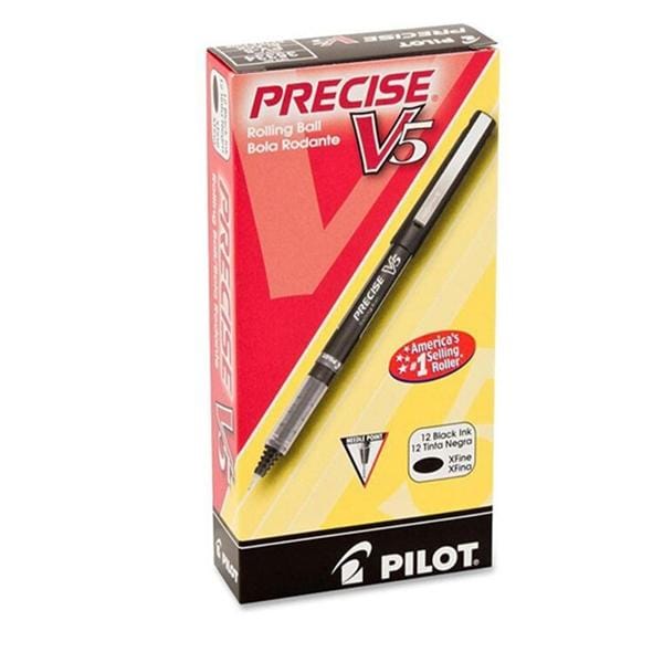 Precise V5 Rollerball Pens Extra Fine Point 0.5 mm Black 12/Pack 12/Pk