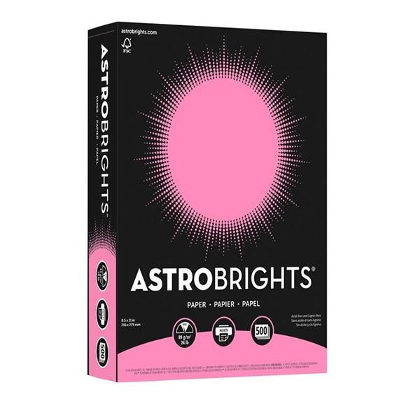 Astrobrights Paper 8.5 in x 11 in 24 Lb Pulsar Pink 500/Ream 500/Pk