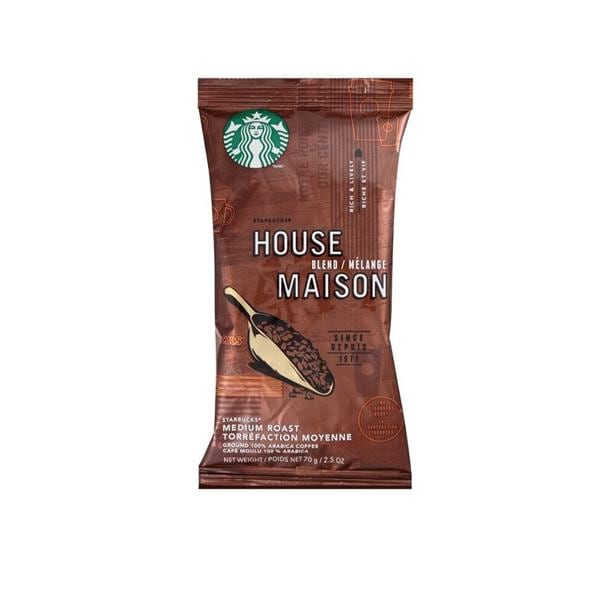 Starbucks House Blend Ground Coffee Single Pot Servings 18/Bx