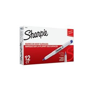 Sharpie Permanent Ultra-Fine Point Markers Blue 12/Pack 12/Pk