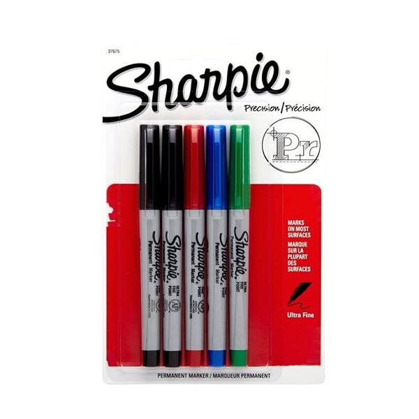 Sharpie Permanent Ultra-Fine Point Markers Assorted Colors 5/Pack 5/Pk