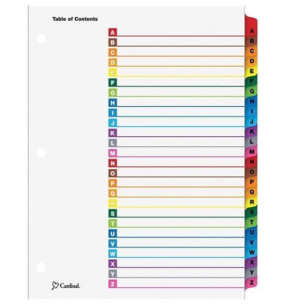 Cardinal OneStep Index System A-Z Multicolor 1/PK