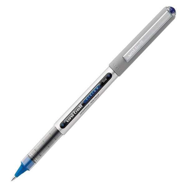 uni-ball Vision Rollerball Pen Fine Point 0.7 mm Blue 12/Pack 12/Pk