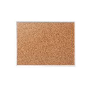 Natural Cork Bulletin Board Anodized Aluminum Frame 18 in x 24 in 1/PK