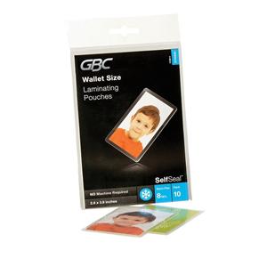 GBC SelfSeal Laminating Sheet Card Size 3.88 in x 2.38 in 10/Pack 10/Pk