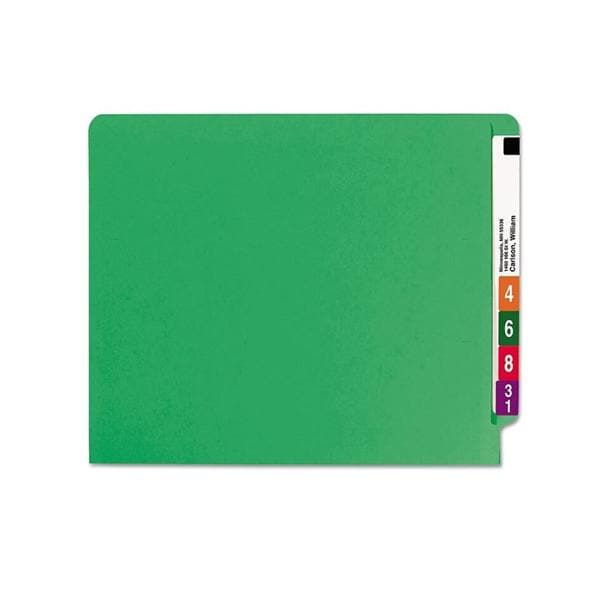 End-Tab Folder Straight Cut Letter Size Green 100/Box 100/Bx