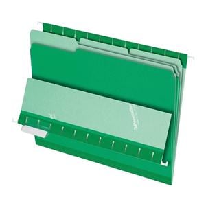 Interior File Folders 1/3 Cut Letter Size Bright Green 100/Pack 100/Bx