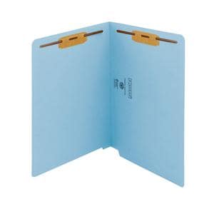 End-Tab Folder w/ Fasteners Letter Size Blue 50/Pack 50/Bx
