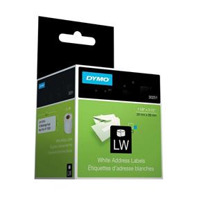 Dymo Address Label 1.125 in x 3.5 in White 130 Labels/Roll 2/Pack 2/Pk