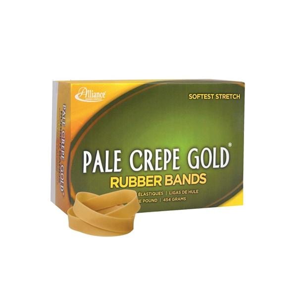 Alliance Pale Crepe Gold Rubber Bands #82 2.5 in x 1/2 in 1 Lb 320/Bx