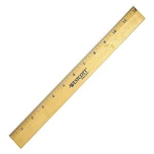 Westcott Wood Ruler Single Edge 12" 1/PK