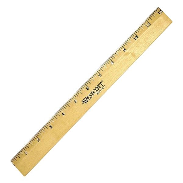 Westcott Wood Ruler Single Edge 12" 1/PK