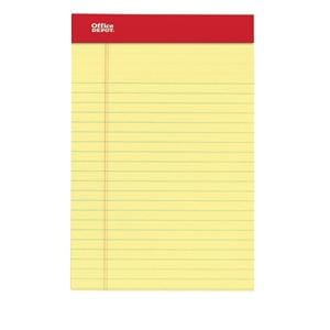 Perforated Writing Pads 5 in x 8 in Narrow Ruled 50 Sheets Canary 12/Pk