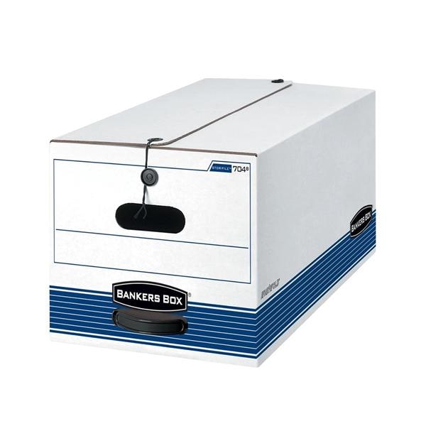 Storage/File Storage Box 24 in x 15 in x 10 in Legal White/Blue 4/Pk