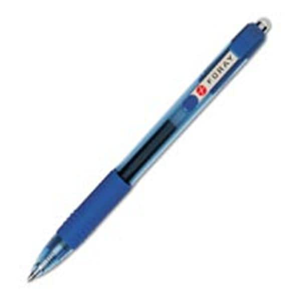 Foray Retracting Gel Pens Extra Fine Point 0.5 mm Blue 12/Pack 12/Pk