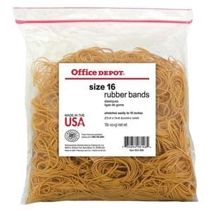 Rubber Bands #16 2 1/2 in x 1/16 in Crepe 1-Lb Bag 2300/Pk