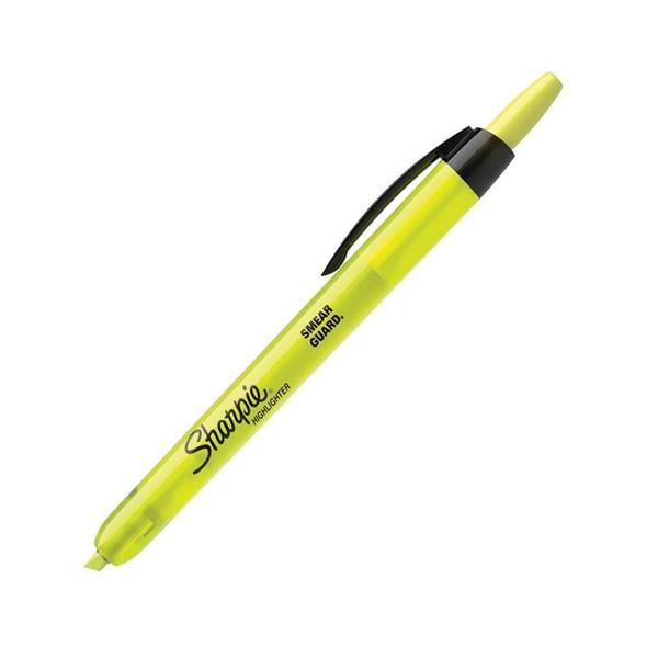 Accent Retractable Highlighters Fluorescent Yellow 12/Pack 12/Pk