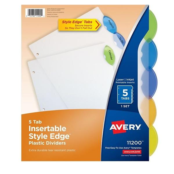 Avery Style Edge Insertable Dividers 5-Tab Multicolor Tabs Ea