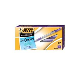 BIC Grip BallPt Pen Medium Point 1.2 mm Purple 12/Pack 12/Pk