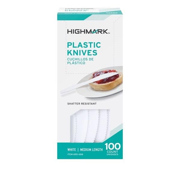 Highmark Medium-Length Polystyrene Knives 100/Pack 100/Pk