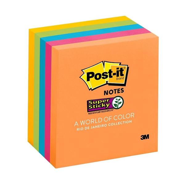 3 in x 3 in Sticky Note Rio De Janeiro 90 Sheets/Pad 5/Pk