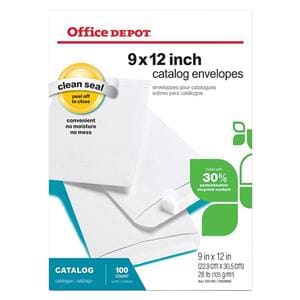 Clean Seal Catalog Envelopes 9 in x 12 in White 100/Bx